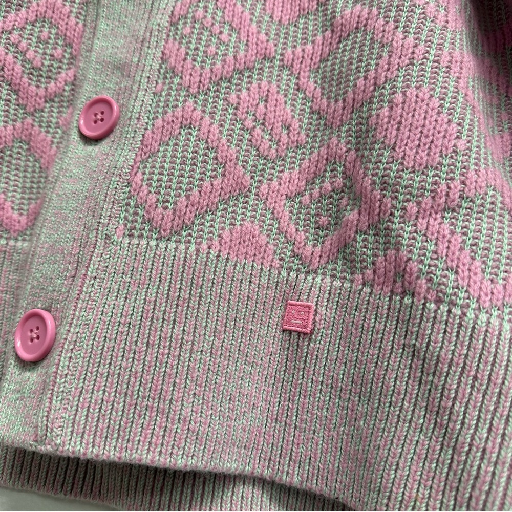 Face Tiles wool and cotton cardigan - Picture 2 of 6